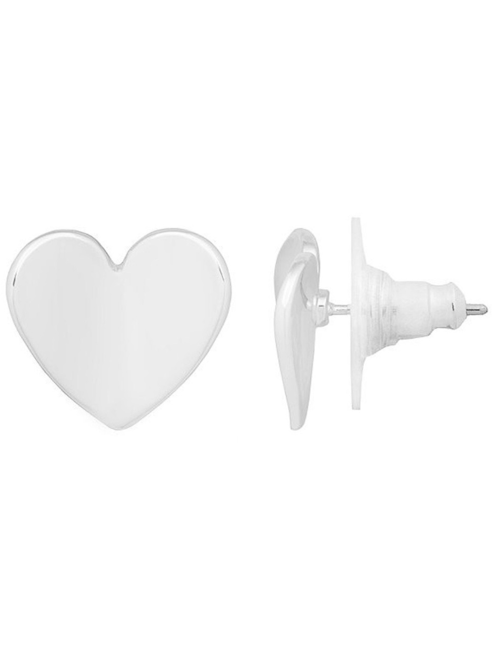 LC Lauren Conrad Silver Tone Polished Heart Stud Earrings (NWT)